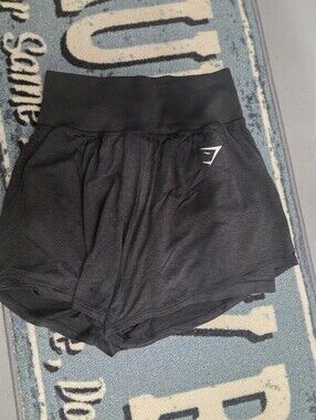 Gymshark Black High-Rise Athletic Running Shorts